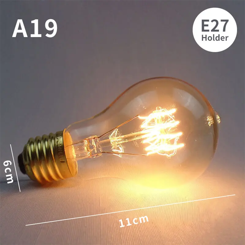 EL ретро Edison LED светильник лампочка E27 E14 40W 220V ST64 C35 G80 G95 T45 T30 T185 T10 A19 ST64 ампулы лампы Винтаж ламп Эдисона - Цвет: Spiral A19