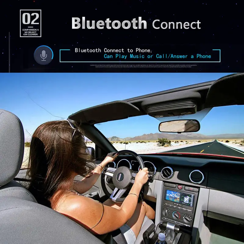 1 din радио обоих концах для подключения внешних устройств к автомобильной Авто плеер Bluetooth MP3/MP4 плеер HD колеса Управление 4,1 ''fm/USB/TF/EQ 7 видов цветов Bluetooth в тире