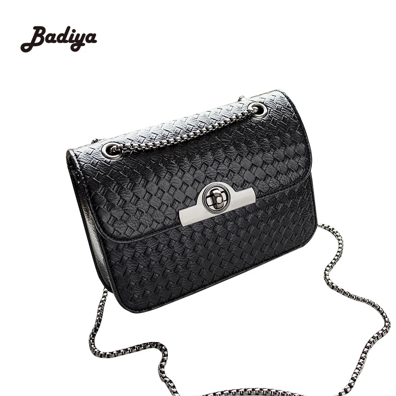 Trendy Designer Knitting Chains Strap Ladies Small Flap Messenger Bag