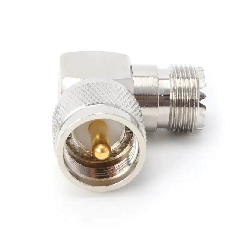 

UHF PL259 Male Plug To SO239 Female Jack Right Angle 90 Degree RF Adapter Connector