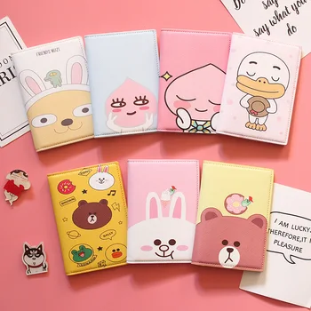 

Japan Style Cartoon Card Holder Purse Multi-function Bag Cover on passport Holder Protector Wallet Business Card Passport Cover