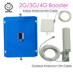 2 г 3g 4G трехдиапазонный телефона усилитель сигнала GSM 900 DCS LTE 1800 WCDMA 2100 мГц повторителя 75dB ЖК-дисплей Дисплей 4G LTE руля дома