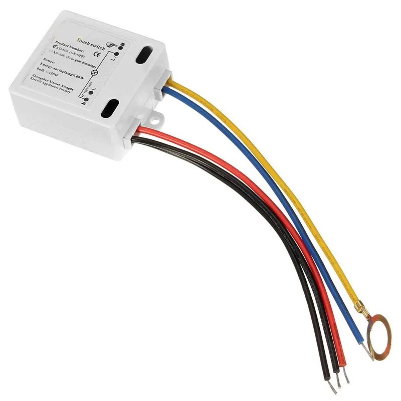 Светодиодный светильник с сенсорным выключателем аксессуары для самостоятельной сборки от 50 до 60 Гц XD-608 переключатель вкл. Выкл. Черный/синий/красный/желтый провод от 120 В до 240 В