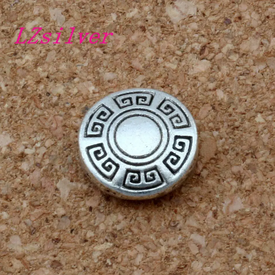 

100 Pcs Antique silver Alloy round Spacer Beads 1.5mm hole fit beaded bracelet DIY Jewelry 10.5*3.5mm D48