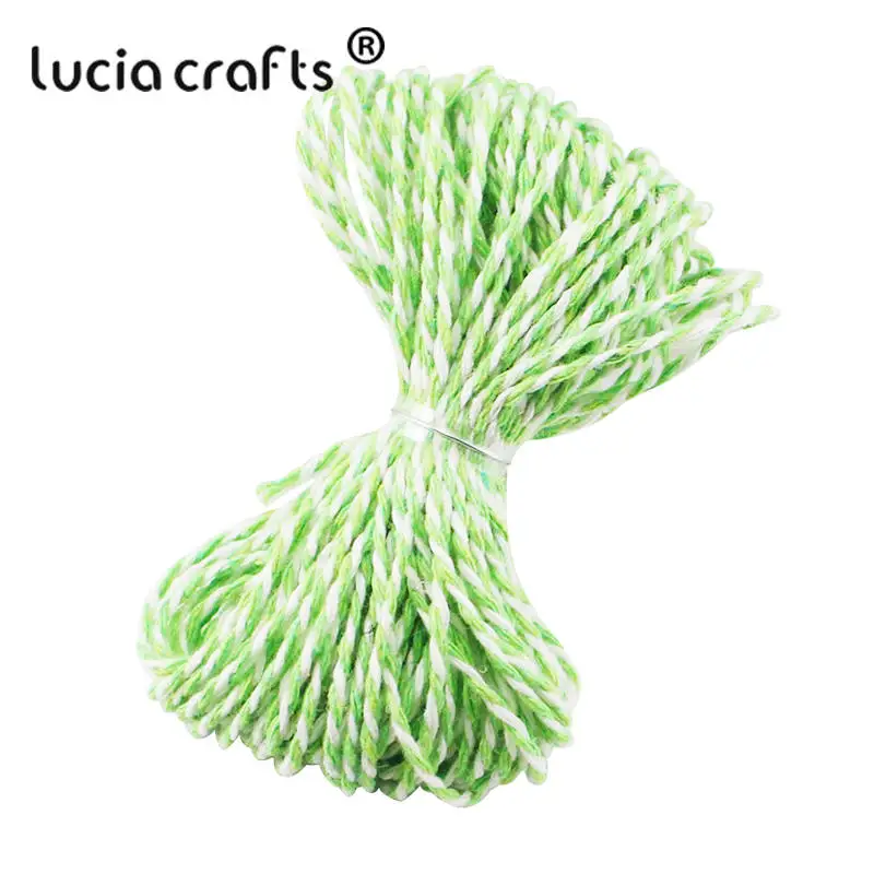 Lucia crafts распродажа! Двойной Цветной хлопковый шпагат для пекаря, хлопковые шнуры, нитка для шпагата, сделай сам, 10 м/упак. W0403 - Цвет: C17 Light Green