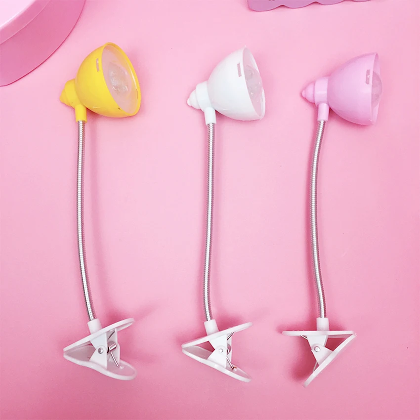 Mini Reading LED Light Clip-on Flexible Lamp Lampshade Type Portable Lighting Kids Bedroom Kawaii Night Lights