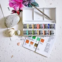 Британский Виндзор Ньютон сплошной цвет воды 12 цветов набор воды цвет ручка начинающих акварели воды цвет краски наборы