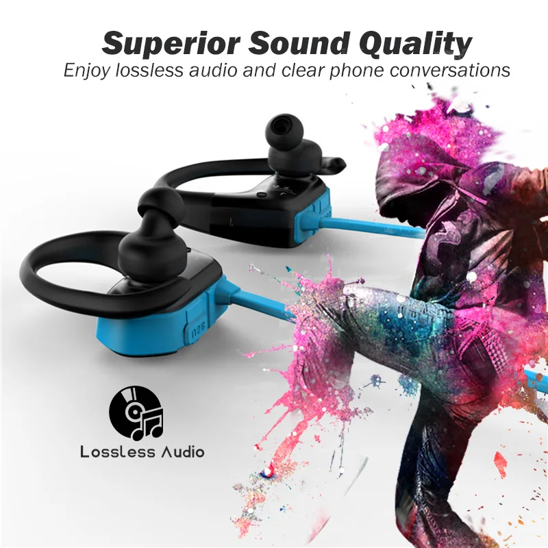 Ralyin M2 mp3 bluetooth player 8GB waterproof music player sport bluetooth mp3 player earphone wireless mp3 headphones with mic