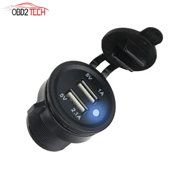 

12V/24V 3.1A Dual USB Waterproof Car and Motorcycle Cigarette Lighter Car Charger