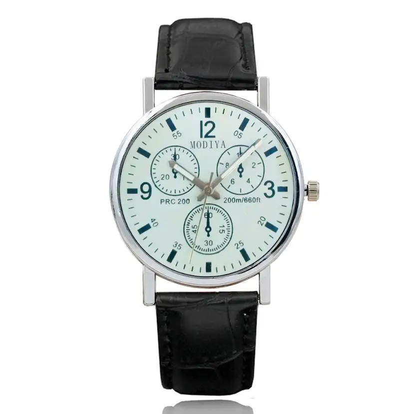 

Vintage men's Leather Belt Wristwatch male bracelet classic Mens business round case Quartz watches hot sale relogio masculino