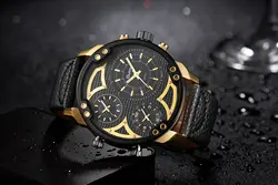 Olum бренд модная парусиновая Для мужчин часы военно-спортивный дизайн 3 часовых поясов прямоугольник кварцевые наручные часы для мужчин