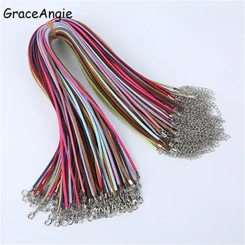 

10PCS Korean Velvet Lobster Clip Suede Leather Cords Mix Color Suede Cord 2.6mm Flat Leather Cord Necklace 18" Jewelry Supplies