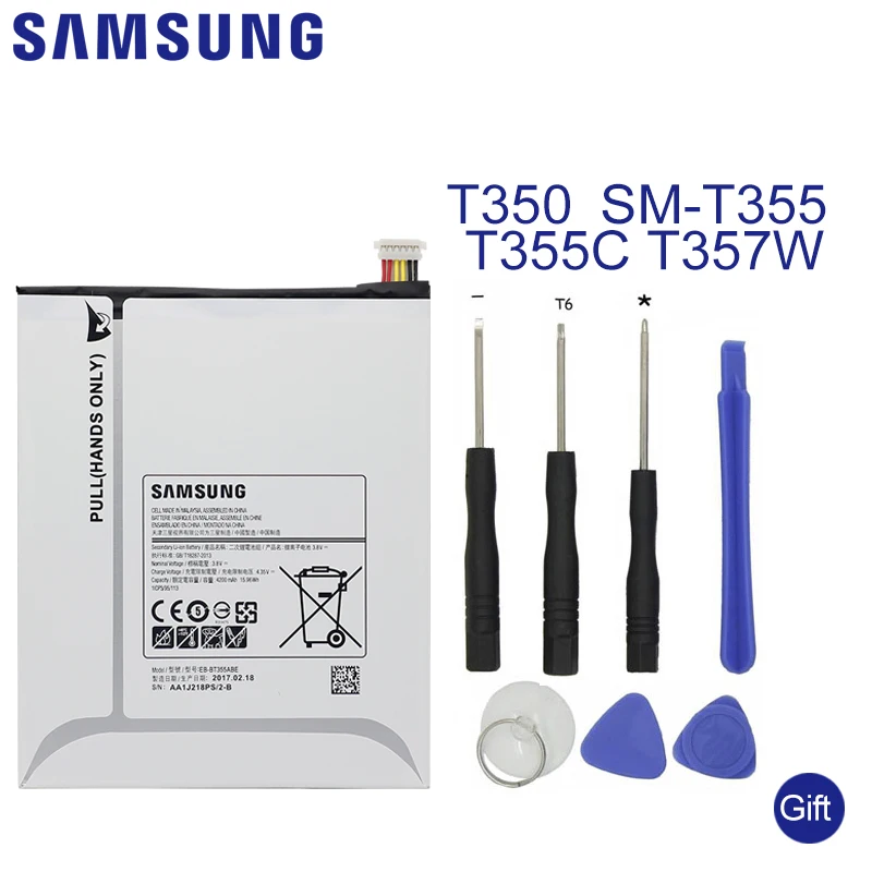 

SAMSUNG Original Battery EB-BT355ABE 5000mAh For Samsung GALAXY Tab A 8.0 T355C GALAXY Tab5 SM-T355 T350 SM-P350 P355C T357W