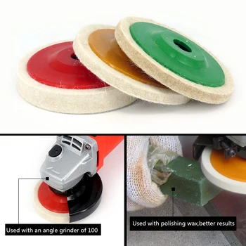 

100mm Polishing Wheel Wool Buffing Angle Grinder Wheel Felt Polishing Disc Pad