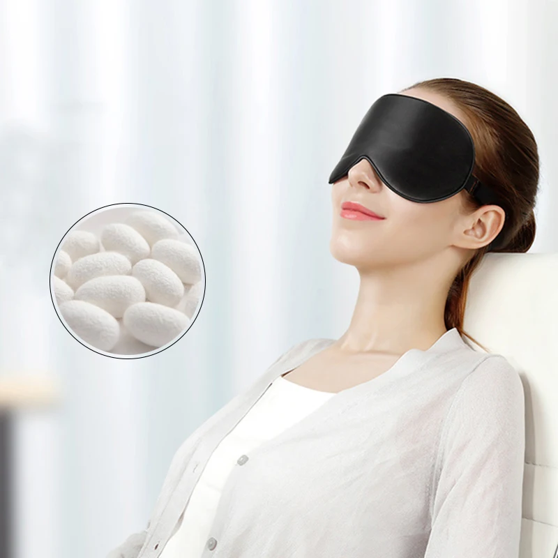 

Pure Natural Silk Sleep Mask Blindfold Super Smooth Eye Cover Mask Sleeping Mask Eyepatch Face Mask Silk Strap Travel Rest Sleep