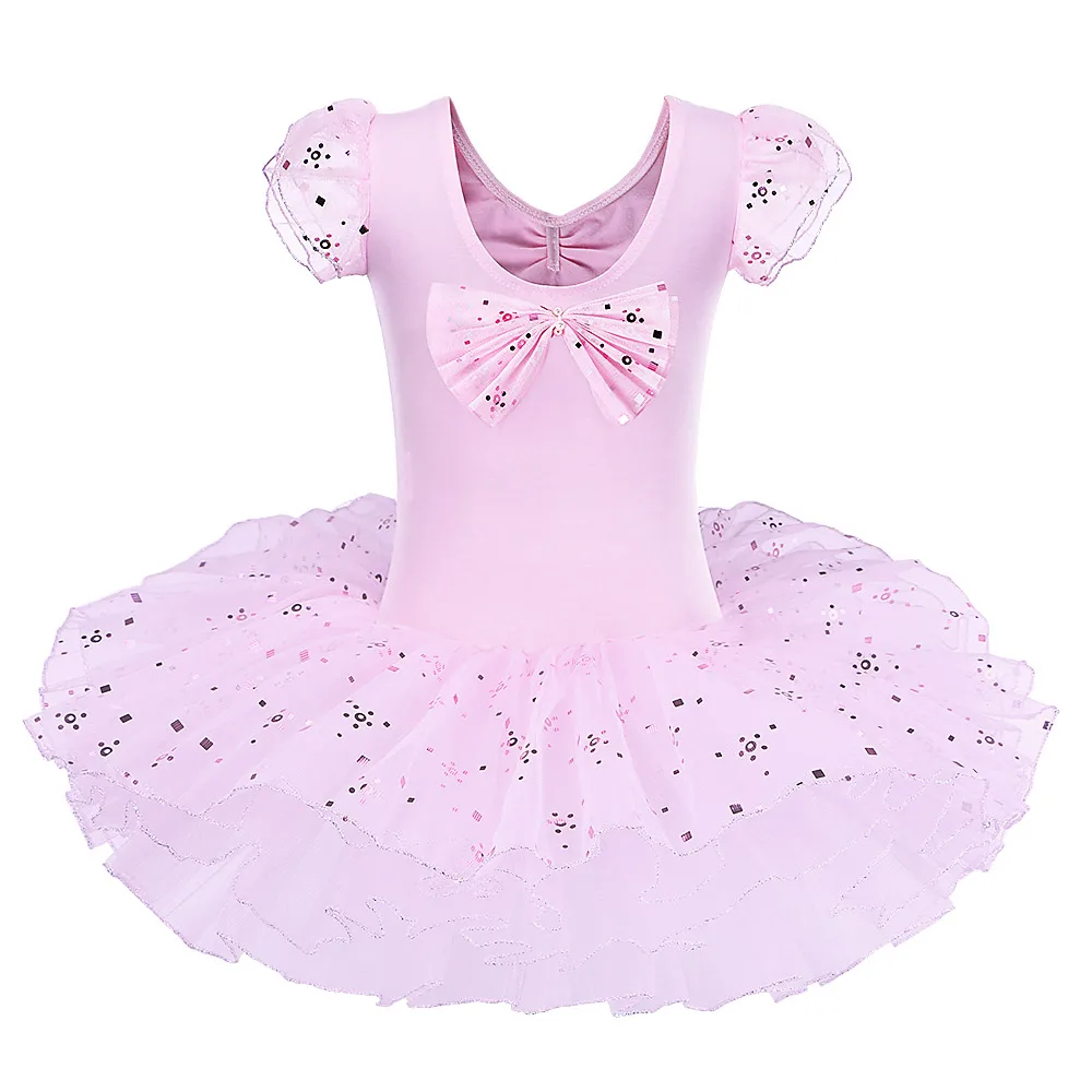 BAOHULU/фиолетовый балетный костюм с коротким рукавом; балетное платье для девочек; балетная пачка с жемчужинами и цветами; балетный костюм для девочек