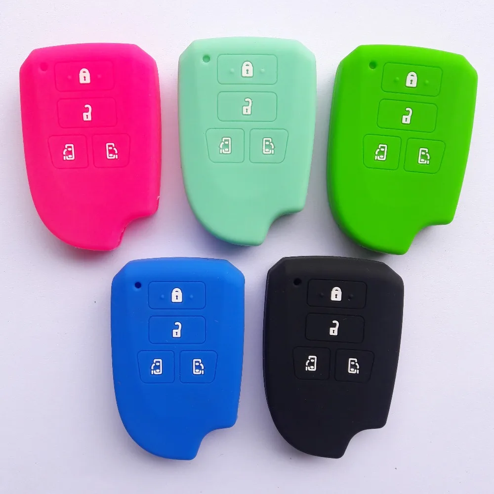 

4 buttons silicon key case cover Pouch For Toyota TRD HIACE Hi-Ace Highlander RAV4 Smart Keyless Remote Protect