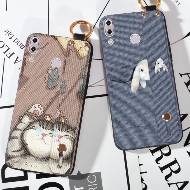 

Luxury Wristband Soft Cover Case For Asus Zenfone Max Pro M2 ZB631KL Cute Cat Cover Capa For Asus 5 5Z ZE620KL ZS620KL