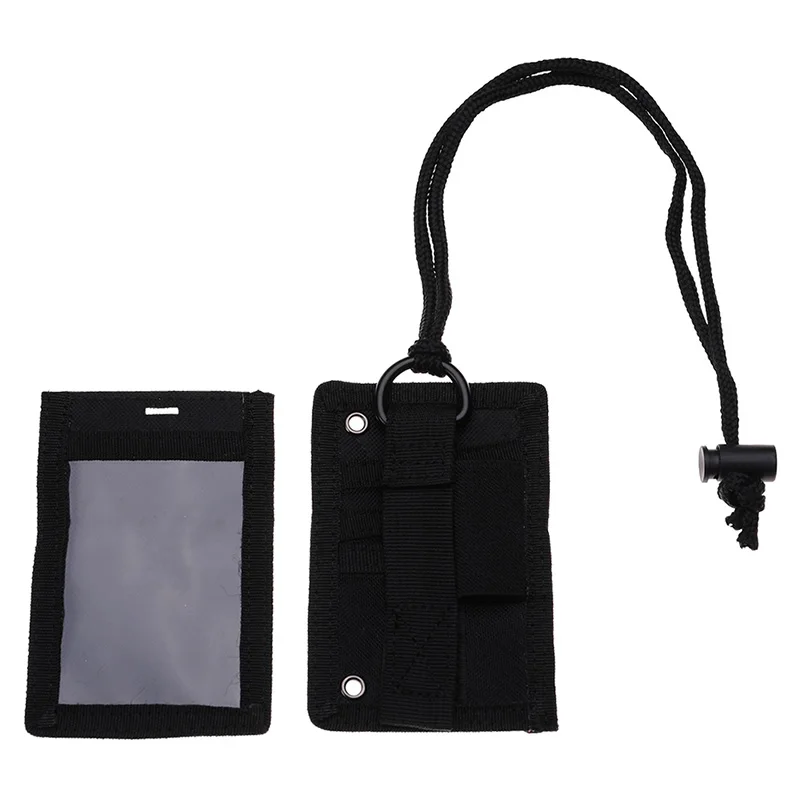 

Military Enthusiasts Tactical ID Card Holder Patch Badge Holder with Neck Lanyard Black running bags Organizer