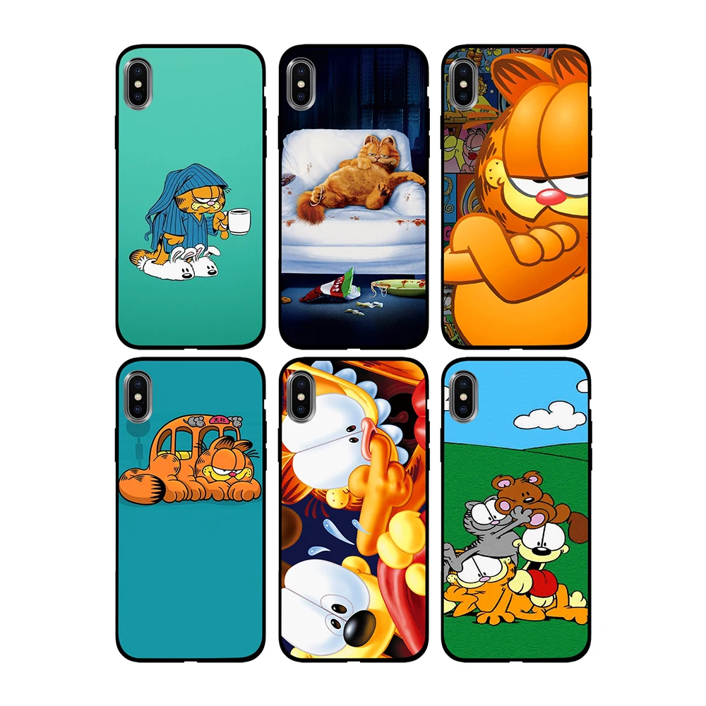 Ctue мультяшный Гарфилд Настольный Мягкий ТПУ чехол для Apple iPhone 6 6S 7 8 Plus 5 5S SE X XS MAX XR