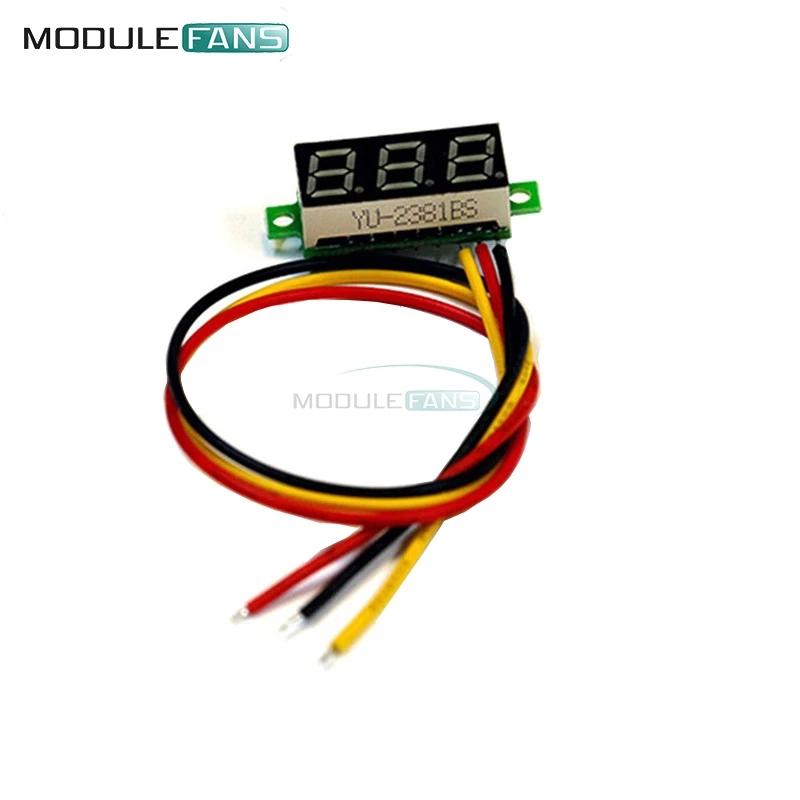 Синий 0,28 дюймов 3 провода мини DC цифровая панель Вольтметр светодиод для монтажа на Панель Напряжение Электронный комплект Модуль платы блока программного управления