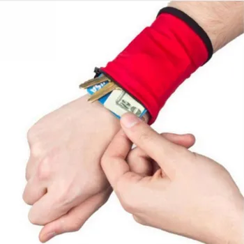

4 Color Unisex Wrist Outdoor Running Bag Strap Wrap Cycling Sports Wrist Band Bag Wallet Pouch Safe Breathable Soft