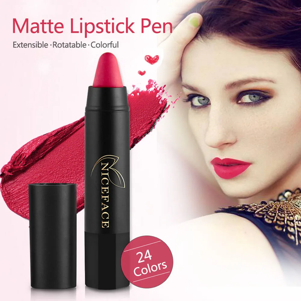 

NICEFACE Ladies Beauty Makeup Waterproof Sexy Pen Hydrating Long Lasting Lip Gloss Pen 2018 New Lipsticks For Women maquiagem