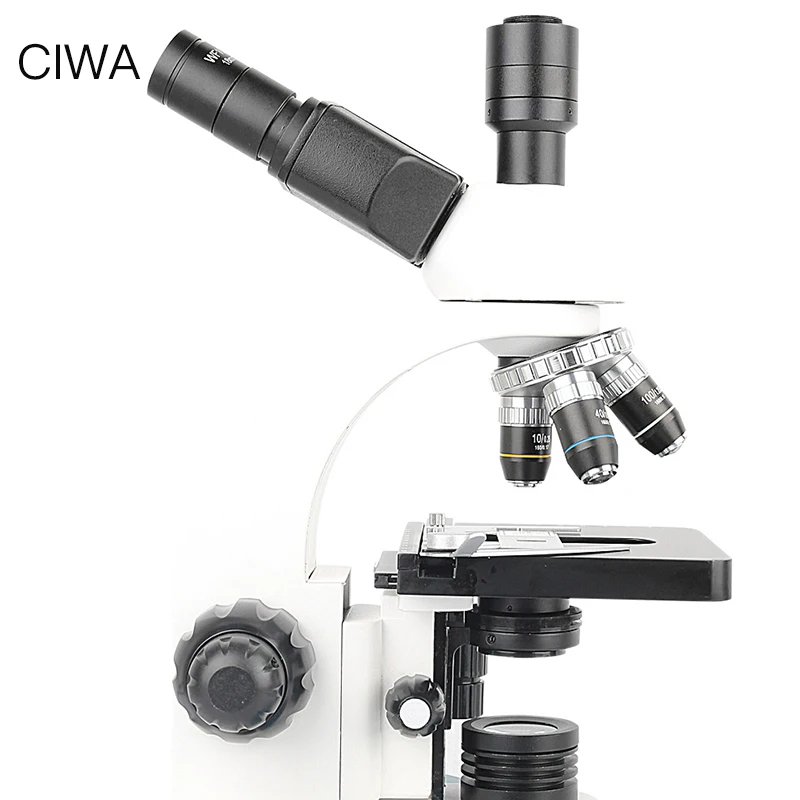 CIWA Профессиональный биологический 40X-1600X микроскоп бинокулярный бинокль HD научный эксперимент светодиодный монокулярный микроскоп