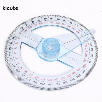 

Newest Portable All Circular 10cm Plastic 360 Degree Pointer Protractor Ruler Angle Finder Swing Arm For School Office Supplies