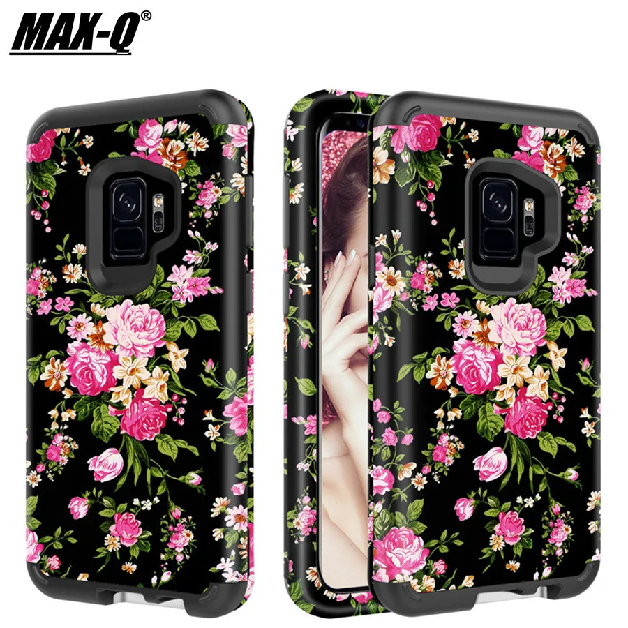 

Coque for Samsung Galaxy S9 Case Hybrid Silicon & Plastic Marble Rose Armor for Samsung Galaxy S9 Plus Back cover S9+ Cases
