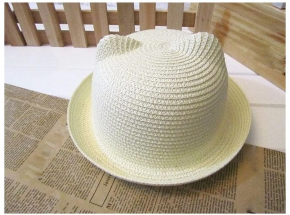 Модная популярная Летняя шляпка шапочка, детская дышащая соломенная шляпа, однотонные шляпы для девочек, кепки, летние топы унисекс
