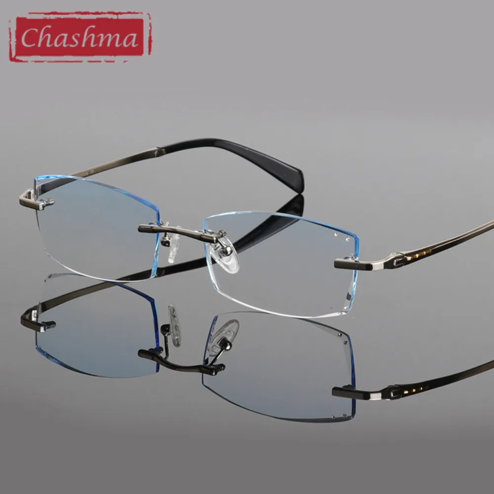 Chashma di Marca Occhio di Vetro Puro Senza Montatura In Titanio Occhiali  Tinta Lenti Uomini Occhiali Da Vista Frames Luce Occhiali Lente Colorata| |  - AliExpress