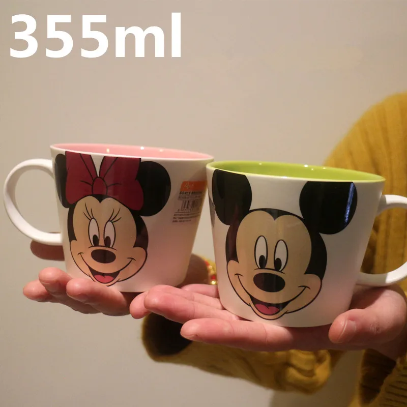 

New Arrived Cartoon Mug Mickey Minnie Creative Fashion Ceramic Cups Milk 355ml Cute Breakfast Cup Couples Mug Coffee Water Cup
