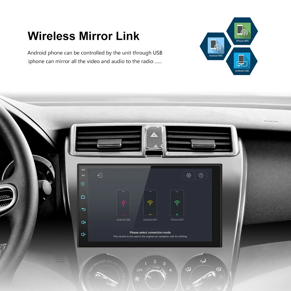 Sale 7" Android 8.0 Octa Core 2G+16G Universal Double 2 Din no dvd Car Audio Stereo GPS Navigation Radio Kits Car Multimedia RDS 5