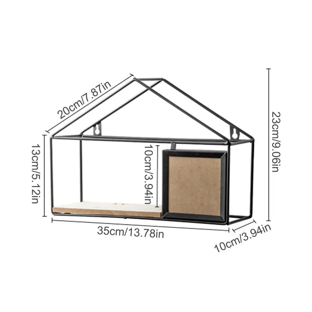 Металлическая настенная полка, деревянная полка для хранения на стене, железная стойка для хранения, настенный держатель украшения, домашние декоративные настенные полки