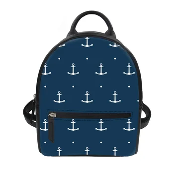 

Women Mini Backpack Small School Backpacks for Teenager Girls String Shoulder Bag Kawaii Anchor Print Female sac a dos