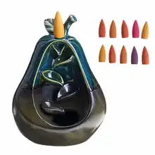 10x конусы+ груша зеленый керамический обратный поток водопад Подставка под курения курильница декор украшения дома ароматерапия декоративные