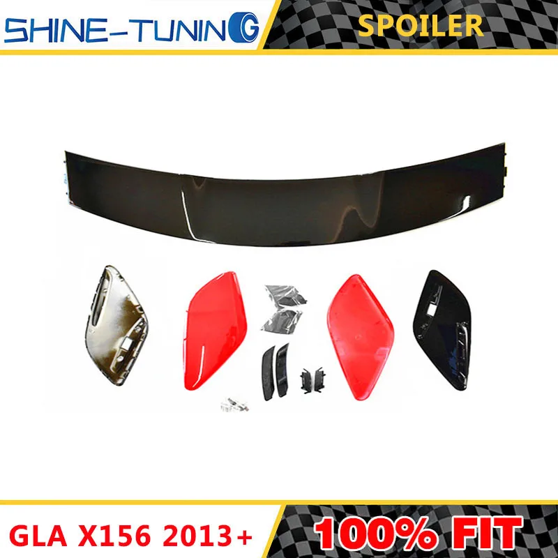 Черный/красный окрашенные spolier подходит для GLA класса X156 GLA180 GLA200 GLA220 GLA250 спойлер издание 1 2013 - Цвет: red