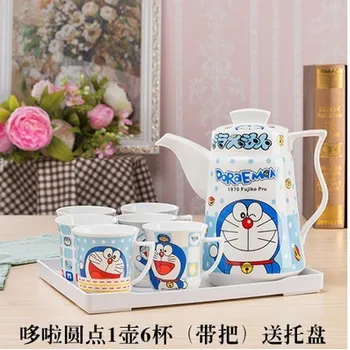 

Doraemon Beauty Ceramics Teapot Set Mug Coffee Cup Portable Tea Pot Cup Set Kettle Teaset Cup Water Kettle Gift Home Decoration