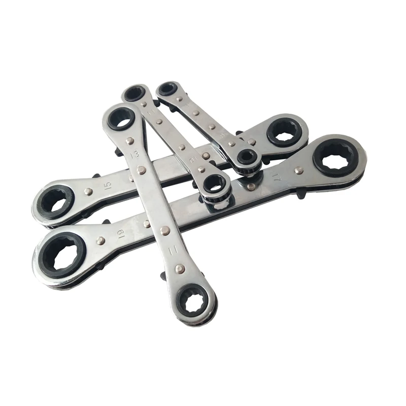 

5 pieces Double end Keys for Universal Ratchet wrench set metric 6-21MM offset torque Wrench Double Ring reversible Key wrench