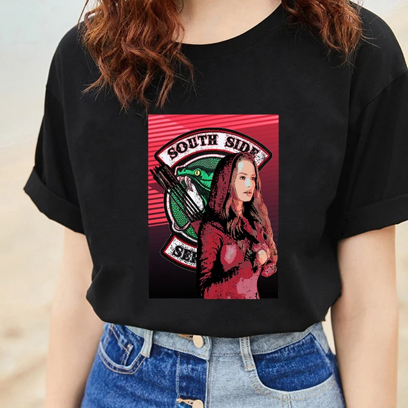 

Summer Vogue Cheryl Riverdale Graphic Pattern Black T-shirt Female Harajuku Funy Short Sleeve T Shirt Fashion mujer camisetas