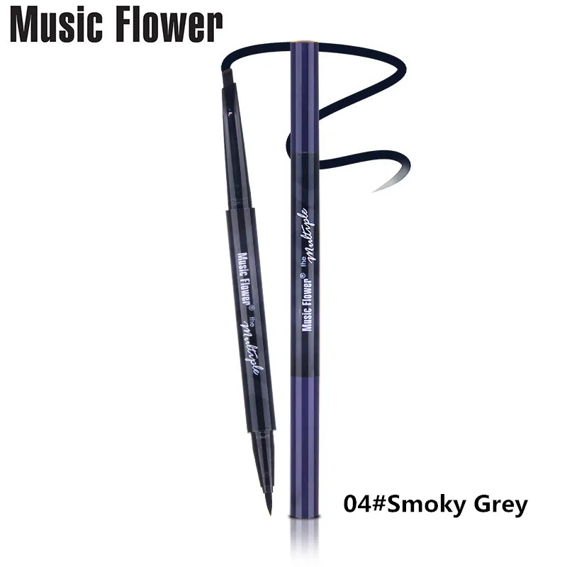 Music Flower Марка Make Up Pro Карандаш для бровей+ брови ручка Водонепроницаемый стойкий корректор для бровей, набор для макияжа, светло-бежевые косметика - Цвет: 04 Smoky Grey