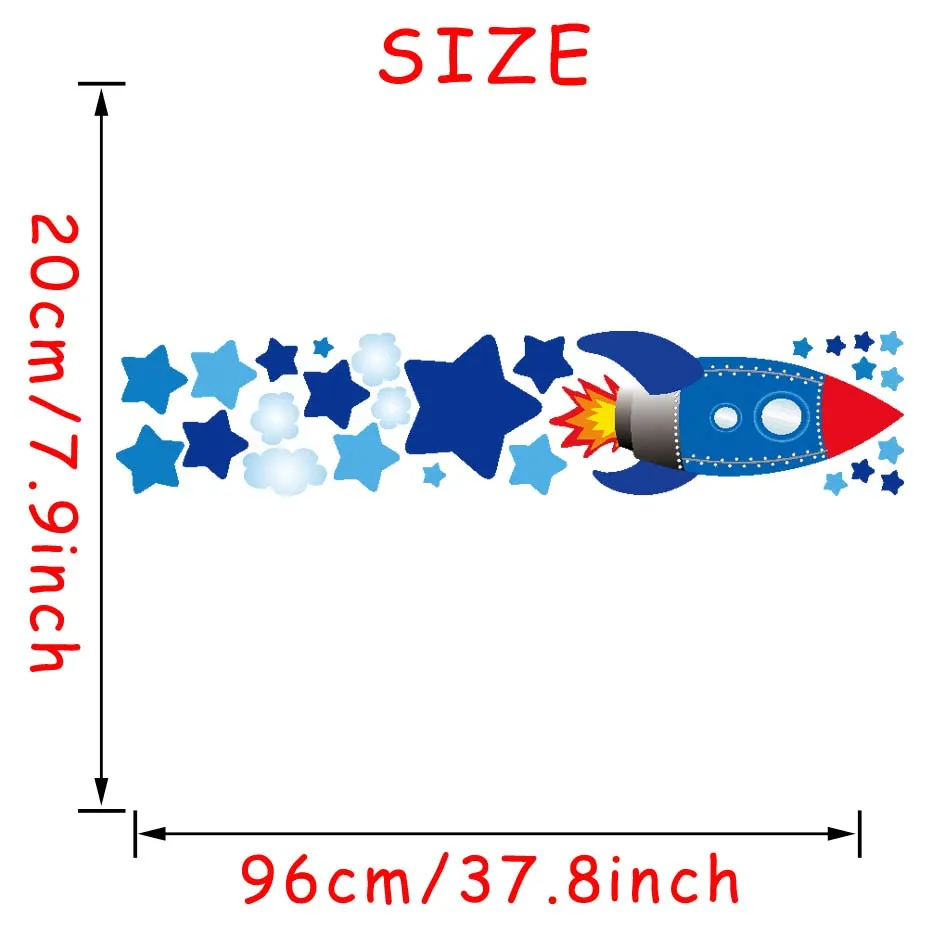 Ракета дизайн со звездами стиль наклейки на стены для детей Спальня наклейка на стену DIY виниловые обои космонавт космическая комната наклейки на стену фреска - Цвет: CS5438