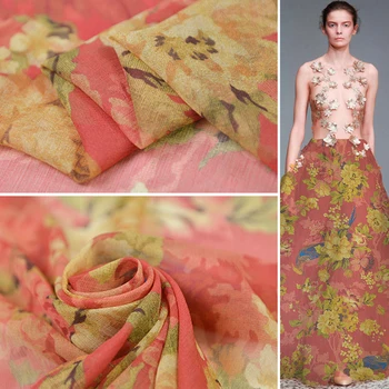 

Summer silk Jorge fabric 100 % silk fabric designer fashion dress fabric