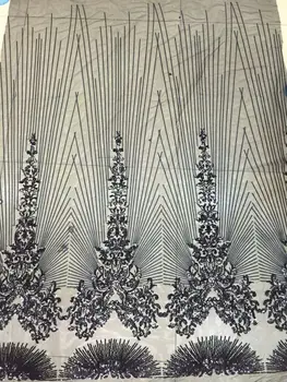 

French tulle mesh Lace New designs sequins Net Lace fabric 5yd/lot with sequins Z-han12729