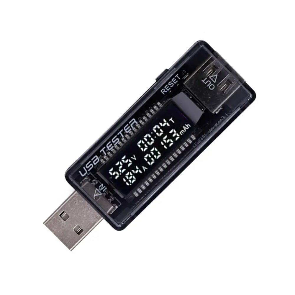 

KWS-V21 USB Tester Mini multimeter for Reading Volt Amp MAh with LCD Display Charging Status Checker Charger Detector
