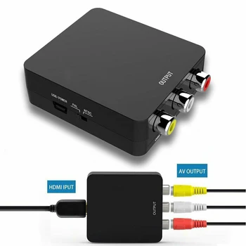 

New HDMI To AV Adapter Converter Cable CVBS 3RCA 1080P Composite Video Audio Windows 7 Signal conversion Converter free ship