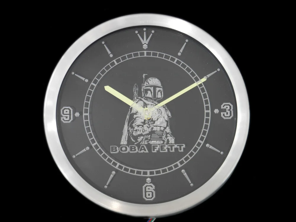  nc0217 Boba Fett Star Wars Neon Light Signs LED Wall Clock - 32844366410