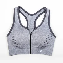 Women Front Zipper Quick Dry Professional Sports Bra Fitness Padded Stretch Workout Top Vest Running Yoga Wireless Underwear