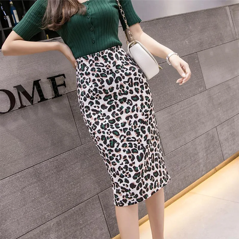 Falda de tubo con estampado de leopardo para mujer, faldas de cintura alta, ceñida, Sexy, de verano, SP616 AliExpress mujer